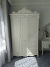 浪漫壹嘉衣柜欧式卧室家用会所法式收纳储物柜子白色烤漆双三开门衣橱雕花 板木结合【欧式三门衣柜】描银 实拍图