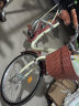 凤凰（Phoenix）自行车女士成人亲子学生车复古通勤轻便代步车城市女式单车 24寸米白【精选版/单速/丹顶鹤】 实拍图