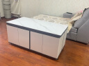 古宜（Guyi） 多功能茶几饭桌两用升降折叠简约现代客厅小户型伸缩岩板茶几 升降茶几【配2凳】+电视柜1.8米 120cm*60cm 实拍图