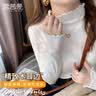 雪茜曼半高领打底衫女秋冬季纯色木耳边洋气打底衣女士显瘦百搭针织毛衣 实拍图