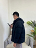 石墨烯棉服男士棉衣加厚保暖冬季休闲大码防风外套面包服带帽子 2858藏青 2XL【体重120-140斤】 实拍图