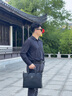 COW公文包男士手提包大容量男包休闲公务包 C-9808 黑色 14英寸 实拍图