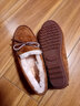 OZZEG澳洲豆豆鞋女冬季羊皮毛一体毛毛棉鞋平底防滑加绒保暖孕妇乐福鞋 咖啡色 37 实拍图