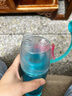 牧汀儿童水杯男运动吸管水杯 按压式健身成人喷雾水杯大容量塑料杯 喷雾运动水杯 蓝色 实拍图