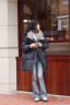 黎依奴（LISLAVE）茧型双面高端女款90白鸭绒连帽中长款羽绒服时尚款式外套 黑色 XS（适合80-100斤） 晒单实拍图