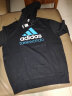 阿迪达斯（Adidas）卫衣男装新品运动服跑步训练透气潮服简约舒适套头衫 小Logo-黑/蓝 3XL 实拍图