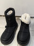 骆驼（CAMEL）雪地靴女简约厚底束带秋冬中筒保暖靴 L23W577074 黑色 36 实拍图