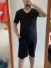 男士睡衣夏天冰丝家居服短袖短裤套装薄款宽松大码睡衣男夏季超薄网孔加肥加大休闲居家服 黑色套装 XL码【建议体重140-170斤】 实拍图