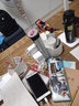 得力（deli）旋转收纳笔筒 桌面文具办公分格收纳手机支架附贴纸DIY 白色PK414 实拍图