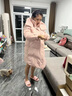 鸭鸭（YAYA）羽绒服女中长款2025年冬季新款气质百搭连帽宽松收腰显瘦极寒外套 粉色 S 实拍图
