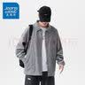 真维斯（Jeanswest）夹克男2026春夏宽松翻领落肩华夫格外套男士上衣潮灰色XL 实拍图