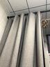 良栖（liangqi）浴帘杆浴帘套装免打孔北欧仿亚麻卫生间浴帘布防水加厚浴室帘 灰色（帘+黑杆） 适用1.1-1.4m宽(帘宽1.5*高2m) 实拍图