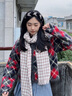 浩冠 围巾女秋冬季保暖针织学生围脖披肩韩版毛线流苏撞色千鸟格围巾 千鸟格卡其色 实拍图
