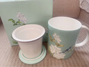 Gao Chun Ceramics高淳陶瓷鹊登高枝茶杯家用中式办公骨瓷马克杯茶水杯礼盒包装 鹊登高枝滤茶杯绿色 实拍图