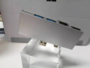 齐论微软SurfacePro6扩展坞pro8网线转换器转接头网口转平板typec显示器hub电视接口  Surface pro4/5/6 六合一 银色 实拍图