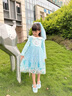 蓓然美爱莎公主裙秋装2025艾莎网纱裙女童连衣裙儿童聚会服生日礼物 蓝裙+披纱 120码 实拍图