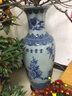 垚罄 景德镇陶瓷器仿古裂纹青花落地大花瓶乔迁礼物酒店宾馆开业礼品客厅装饰摆件 青花富贵吉祥 90CM 宽35CM单个 配底座 实拍图