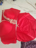 三芝行香港潮牌红色本命年红文胸套装女性感小胸聚拢结婚内衣女胸罩 大红色（套装） 38/85B 实拍图