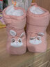 忆爱婴儿棉鞋宝宝鞋子0-1岁冬季加绒加厚高筒防水布棉靴软底不掉鞋 粉色月亮熊-棉鞋 12.5 0-1岁 实拍图