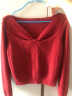 百图betu女装冬季新款毛衣减龄仪式感蝴蝶结元素长袖毛衫2312T07 酒红 XS 晒单实拍图