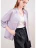 百图betu女装2024春夏新款衬衫法式翻领口袋设计时髦优雅衬衫2403T36 紫色 M 晒单实拍图