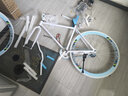 EG7死飞自行车男实心胎活飞网红倒刹车单车公路赛轻便成年学生成人女 白蓝色26寸40刀 骑行无忧 实拍图