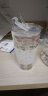 惠寻 京东自有品牌 玻璃吸管杯 刻度杯加厚水杯女可爱印花家用450ml（图案随机） 实拍图