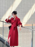 DPLAY秋装复古红色风衣双排扣大衣今年流行高级感气质外套 藏青色 S 晒单实拍图