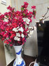 花艺赫家饰  仿真梅花枝假花摆件绢花腊梅干花桃花客厅摆设花束中式家居装饰 70cm大红色中式梅花【5支】 实拍图