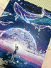 婕茵桐数字油画大幅 diy填色客厅装饰画 动漫卡通迷你 私人手绘填色画 A034梦幻鲸鱼 40X50实木内框+礼盒+笔料 实拍图