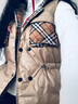 马克印象高档轻奢品牌羽绒马甲女新款90白鸭绒春秋款洋气格子外穿无袖外套 DH9131  卡其色 L (125-160斤) 实拍图
