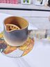 瓷牌茗茶具（cipaiming teaset）茶壶粗陶烧水壶户外酒精炉煮茶壶陶瓷围炉煮茶茶具套装 渐变条纹月颜侧把壶 实拍图