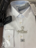 金利来【3D免烫】春秋季衬衫男士商务修身长袖衬衣 白色-00L1 XL  实拍图