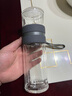 富光泡茶师双层玻璃水杯隔热透明茶水分离泡茶杯办公商务男士便携杯子 灰色340ml【塑玻款】 240ml 实拍图