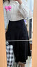 独束大码女装半身裙女新款韩版百褶裙遮肉显瘦高腰a字裙 黑色 M 实拍图