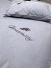 红豆全棉四件套100%纯棉刺绣床单被套床上三件套四季款长绒棉加厚磨毛 羽夕-高级灰 四件套1.5m 床单款 （被套200*230cm） 实拍图