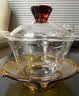 明尊（LIGHTKING）玻璃盖碗茶杯功夫泡茶杯耐热功夫茶具配件 透明三才盖碗F-01 琥珀橙 实拍图
