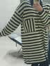 唐狮（TonLion）2024女polo领针织条纹秋冬女连衣裙 黑色调 L  实拍图