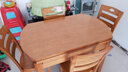 夜栖栖实木餐桌椅子全套组合长方形可折叠伸缩方圆两用吃饭家用客厅桌子 柚木色 1.2m 桌+4把餐椅 实拍图