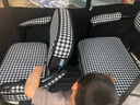 楚帅爱玛乐炫电动三轮车座套立马台铃小刀艾美达坐垫布罩防水皮革脚垫 千鸟格-棉麻座套 实拍图
