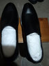 花花公子 皮鞋男商务休闲头层牛皮打孔透气正装软皮一脚蹬男鞋大码新伴郎 黑色21091（皮鞋） 41 实拍图
