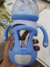 欧贝妮（oberni)婴儿奶瓶玻璃防胀气新生儿0-6个月防摔吸管奶瓶套装1岁 蓝240ml+蓝120ml +M+L奶嘴+清洁套 实拍图
