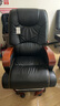 名流都市真皮老板椅豪华商务按摩大班座椅实木办公室可躺坐椅家用电脑转椅 10轮黑色-头层牛皮+搁脚 固定扶手 实木脚 实拍图
