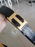 Clrich Kranz男士皮带男真皮腰带H工字平滑扣鳄鱼纹纯牛皮商务裤带送老公礼物 金H自动款+黑色带身鳄鱼纹礼盒 留意裤码默认发120cm可修剪 实拍图