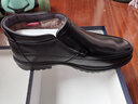 奥康棉鞋男冬季棉皮鞋真皮套脚中老年加绒爸爸短筒保暖男士棉皮棉鞋男 黑色 42 (260mm) 实拍图