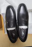 卡帝乐鳄鱼（CARTELO）套脚头层牛皮商务休闲鞋男士圆头低帮爸爸鞋皮鞋男1068 黑色 44 实拍图