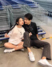 MDlila《两件装》情侣装夏季衣服短袖t恤套装一男一女宽松上衣班服定制 男白+女白-两件装 XL 男+女M 实拍图
