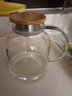 诗米乐 冷水壶凉水壶玻璃茶壶耐热烧水壶煮泡茶壶果汁壶大容量凉白开壶 单壶 1.6升（竹盖款） 实拍图