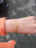 明牌珠宝新年礼物足金黄金时尚链镯开口编织手镯送礼女AFI0084工费300 轻版 约12.34克 实拍图