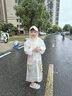 牧萌儿童雨衣男童女童全身防水雨披幼儿园宝宝小学生斗篷式可爱雨具 黄色【小黄鸭雨衣】 2XL（建议135-155cm） 实拍图